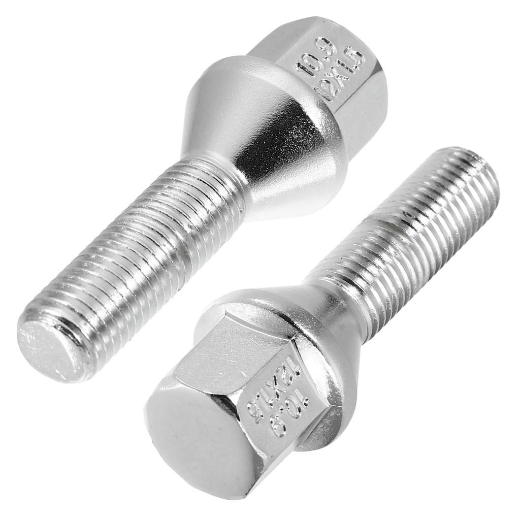 uxcell Wheel Bolts Taper Wheel Bolts Lag Nuts Chrome Wheel Stud Set M12 X 1.5 8pcs