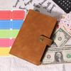 Soft PU Leather Notebook Binder Budget Planner Binder Cover with Binder Pocket Cash Envelopes Travel A6 Loose-leaf Bill Buget Sheets