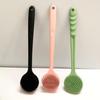 Long Handle Double-Sided Silicone Bath Brush - Exfoliating, Antibacterial, Anti-Mold Back Scrubber