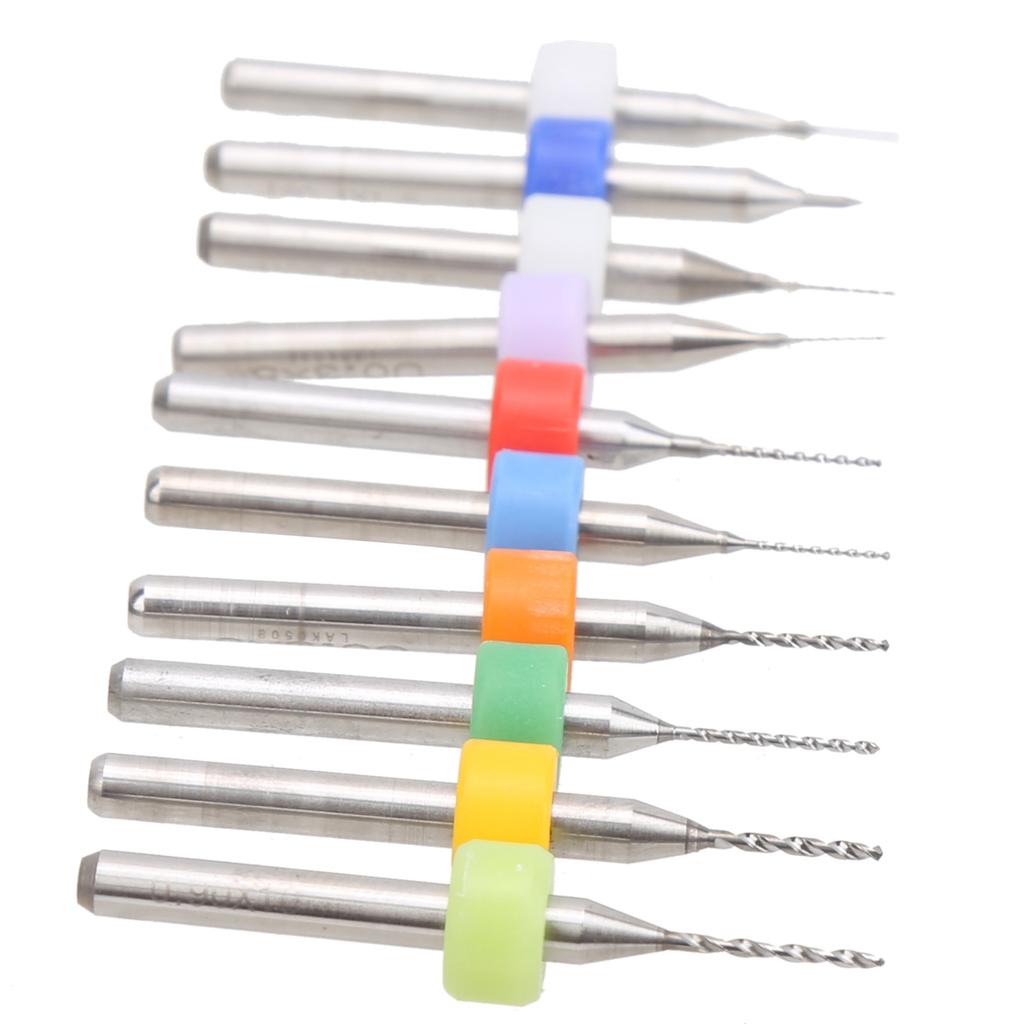 10pcs Hard Alloy Micro Drill Bits Circuit Board Rotary Tool UltraThin Drilling Chuck Pin