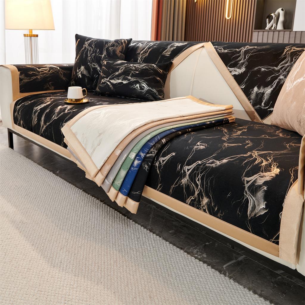 Чехол для дивана с принтом Marble Lines из бархата для дивана в форме буквы L, чехлы для диванов, чехлы для диванов, противоскользящий чехол для гостиной на 4 сезона