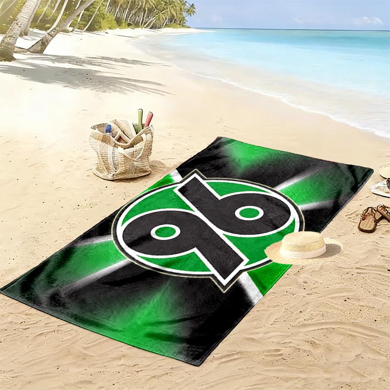 Пляжное полотенце Hannover 96, Большое, Мягкое, Быстросохнущее, для Пляжа, Кемпинга, Плавания
