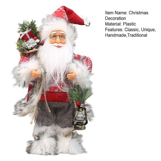 Санта Рождественское украшение 12-дюймовая фигурка ручной работы для елки, каминной полки, классический праздничный коллекционный подарок, рождественский праздничный настольный декор