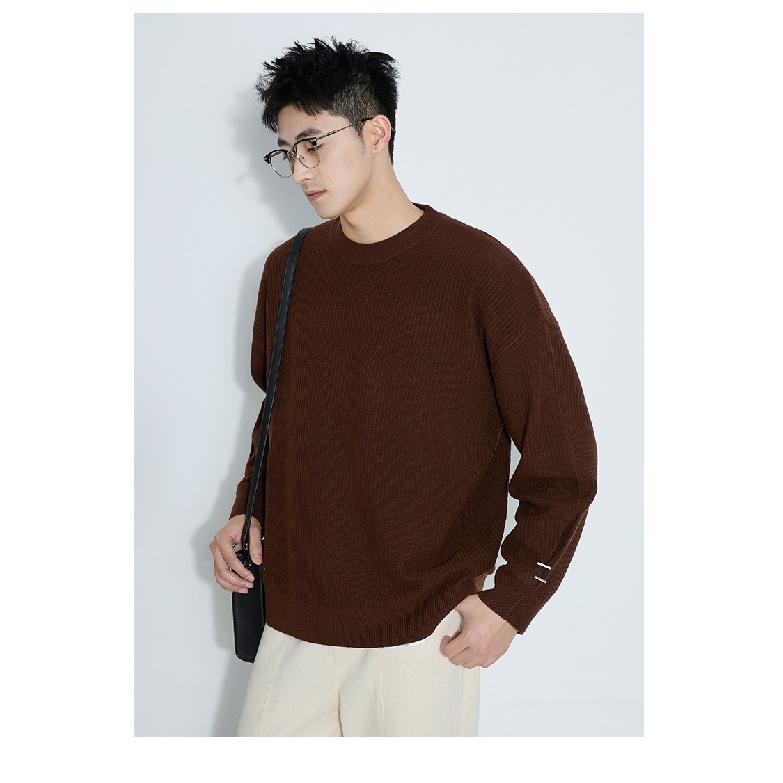 Осенне-зимний мужской утолщенный свитер с круглым вырезом, японский свободный вязаный свитер, термобелье Pu Shuai, шерстяной свитер