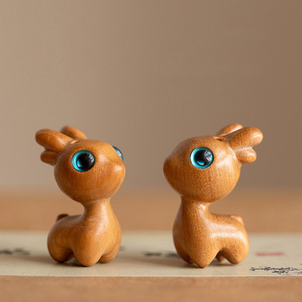 Car Key Chain Sandalwood Deer Mobile Phone Bag Pendant Chinese Style Key Ring Wood Key Chain