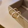 Korean Temperament Ceramic Width Heart Shaped Stud Earrings for Women White Glaze Bijoux Jewelry Cutout Earrings Women