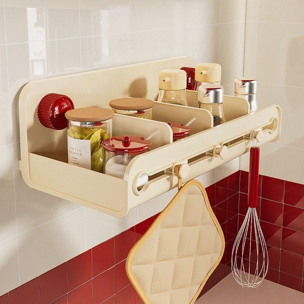 Adjustable Divider Wall Mounted Spice Organizer Hanging Bathroom Stand  Condiment
