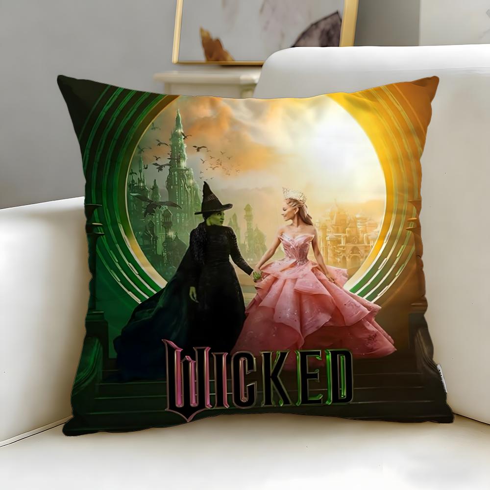 popular movie Wicked Part One Cushion Cover Soft & Easy-Wash Pillow Case – Versatile for Couch, Bed, Travel and Office