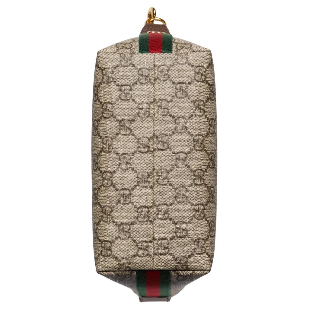 Gucci Ophidia Съемный плечевой ремень Застежка-молния Сумка Supreme из холста для ношения в руке или на плече Женская Коричневая