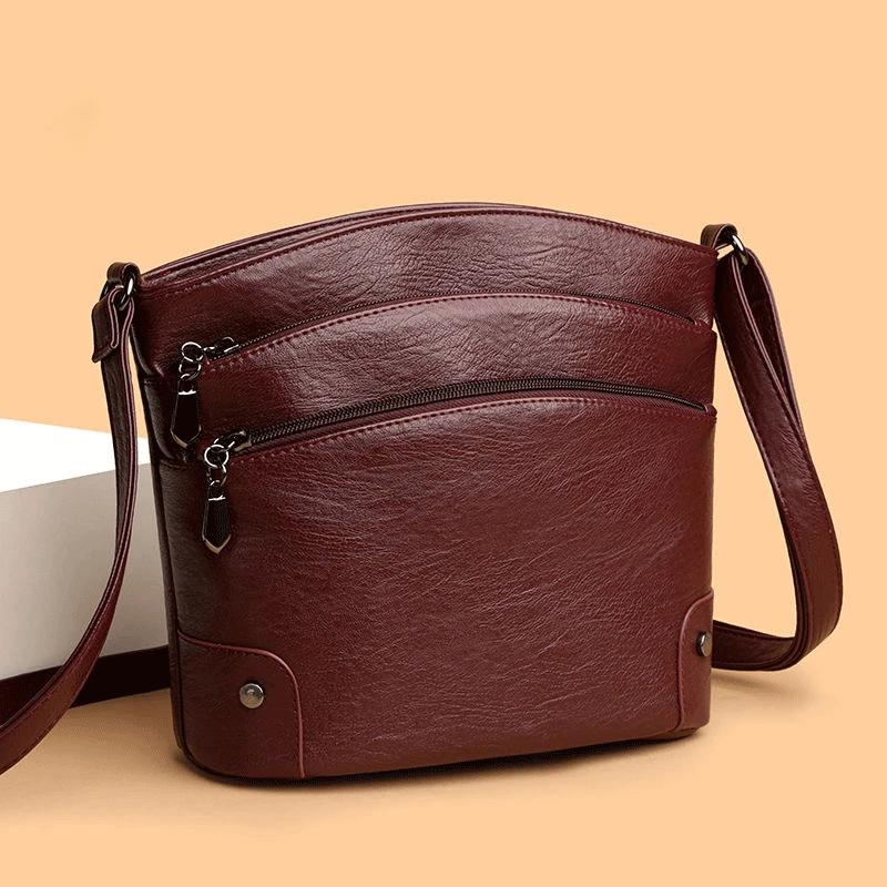 2025 New Multi-Layer Bucket Bag Crossbody Bag Vintage Shoulder Bag Fashionable Versatile Multifunctional Crossbody Bag