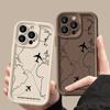 Простой принт маршрута самолета Матовый ТПУ чехол для телефона для iPhone 17 16 Pro Max 15 Pro 14 Plus 13 12 11 XR XS 8 7 Защита камеры Ударопрочная Мягкая задняя крышка