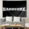 HARDCORE LOGO Tapestry for Bedroom Aesthetic Classroom Tapestries Wall Hanging for Living Room Dorm Office,Ideal Creative Gift