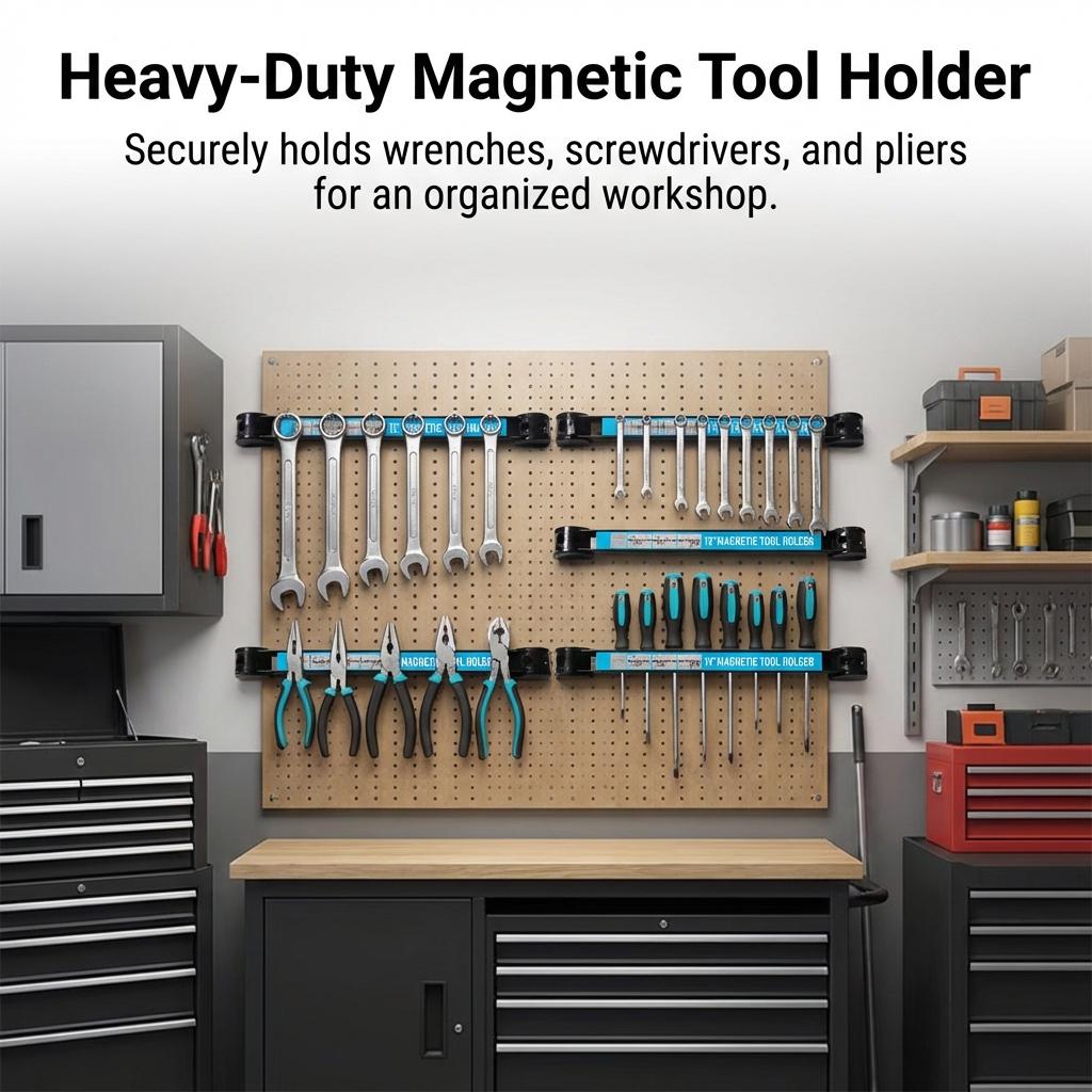Magnetic Tool Holder Strong Magnetic Force Rack For Workshop Garage Kitchen 12/18 Inches