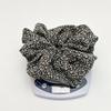 French Vintage Floral Print Hair Scrunchies Oversized Ruched Ponytail Holder Pastoral Style Elastic Hair Ties For Thick Hair