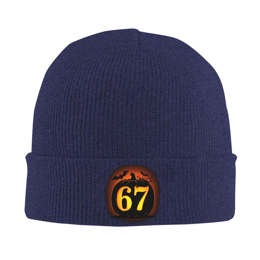 67 Meme Halloween Bats Knitting Hat Beanie Hats Kpop Warm Unisex Adult Bonnet Hats Winter Custom Trendy Caps Birthday Present
