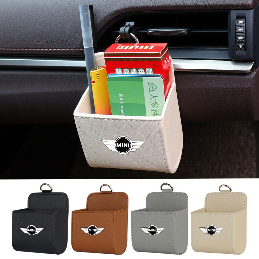 Car Logo Air Outlet Storage Box Case Organizer Auto Interior Accessories For MINI Cooper JCW WORKS R55 R56 F55 F56 R57 R58 R59 qclyn77