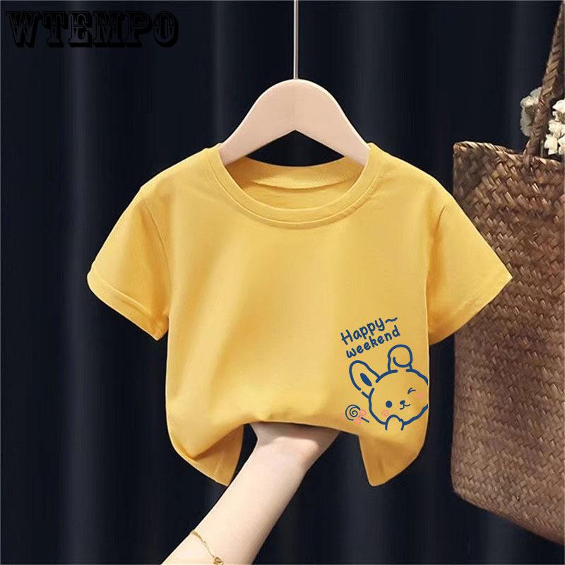 Girls' Short Sleeved T-shirt Children's Clothing Summer Top Boys' Base Shirt