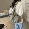 Student's Pleated Bag Large Capacity Tote Bag Solid Color Women's Crossbody Shoulder Bag