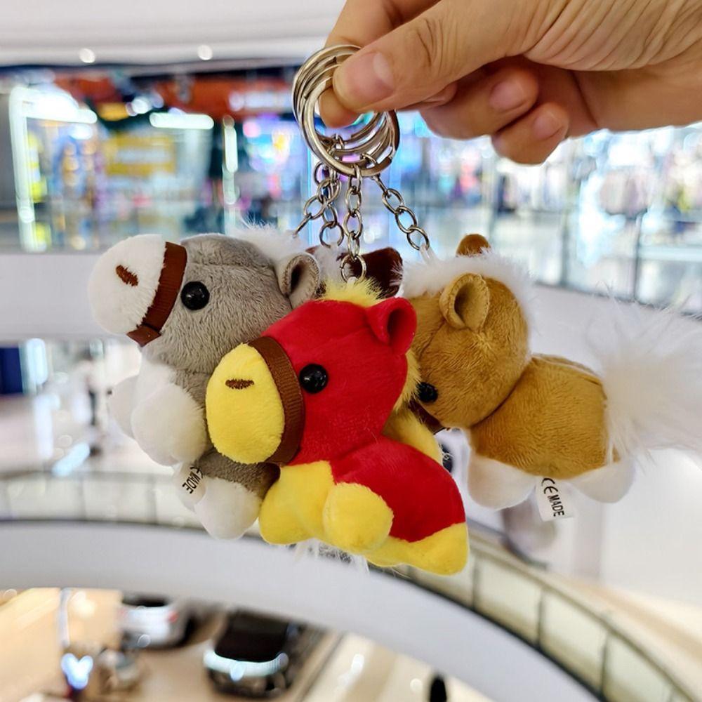 Mini Stuffed Animal Keyring Creative Plush Horse Doll Pendant Zodiac Pony Figurine Year of Horse
