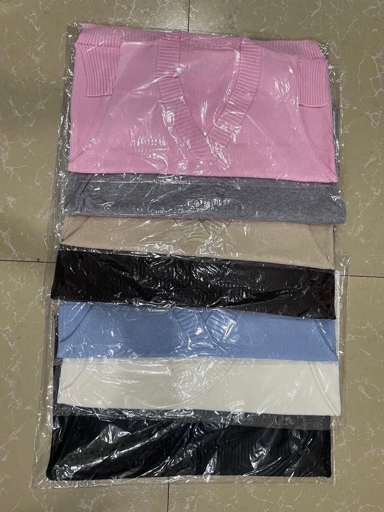 Женский облегающий свитер-жилет без рукавов с V-образным вырезом - Новый весенний вязаный топ-майка