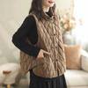 Winter Style Literary Retro Disc Buckle Lightweight Down Cotton Waistcoat Ladies Small Waistcoat Women