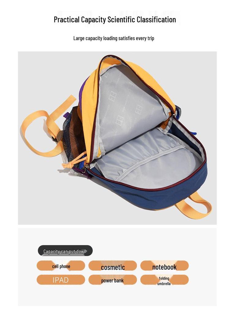 Trendy Unisex Outdoor Backpack - Color Block School, Sports & Travel