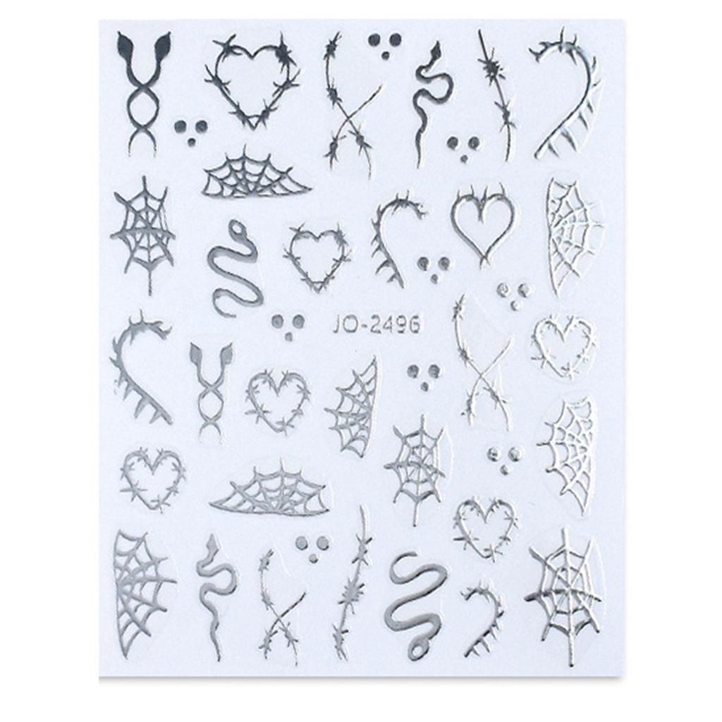 Dark and Stylish Nail Decals Durable and Easy To Apply Perfect for DIY Nail Art and Crafts