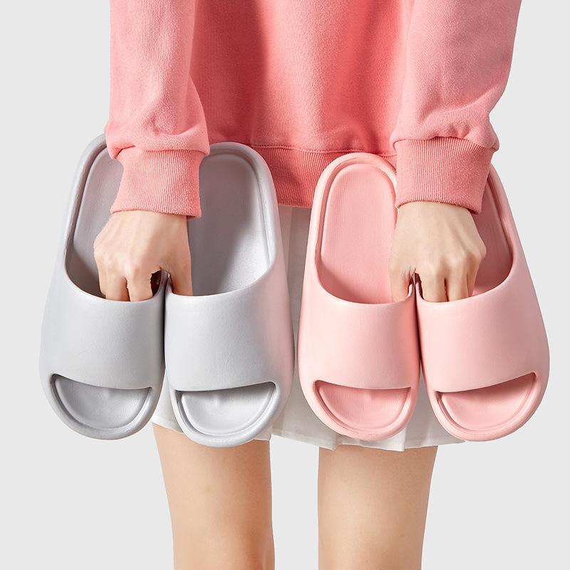 Slippers Women's Home Thick-bottomed Indoor Summer Bread Cool Slippers Men's Couple Bathroom Bath Non-slip