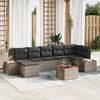 VidaXL 8-Piece Garden Sofa Set with Grey Cushions Poly Rattan Acacia 3348135