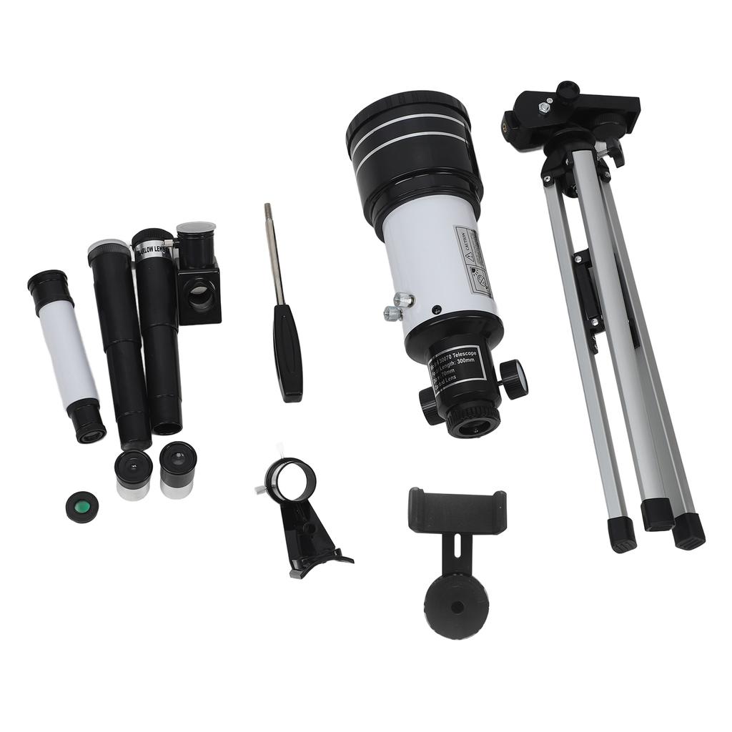 Entry Level Astronomical Telescope 70mm Aperture 300mm F Length Travel Telescope for Beginners Adults