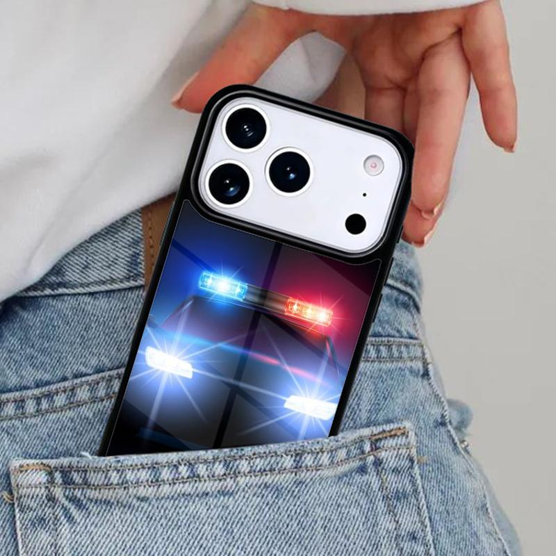 Police Car soft Phone Case for iPhone 17ProMax 12 13 14 15 16e 17 Pro Max Plus Air Cover