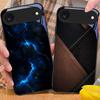 Мраморная текстура с разводами Для iPhone 11 Pro 12 13 mini 14 15 Pro Max 16 E 17 Air XS Max XR 8 7 Plus SE 5 6 Черный стеклянный чехол для телефона