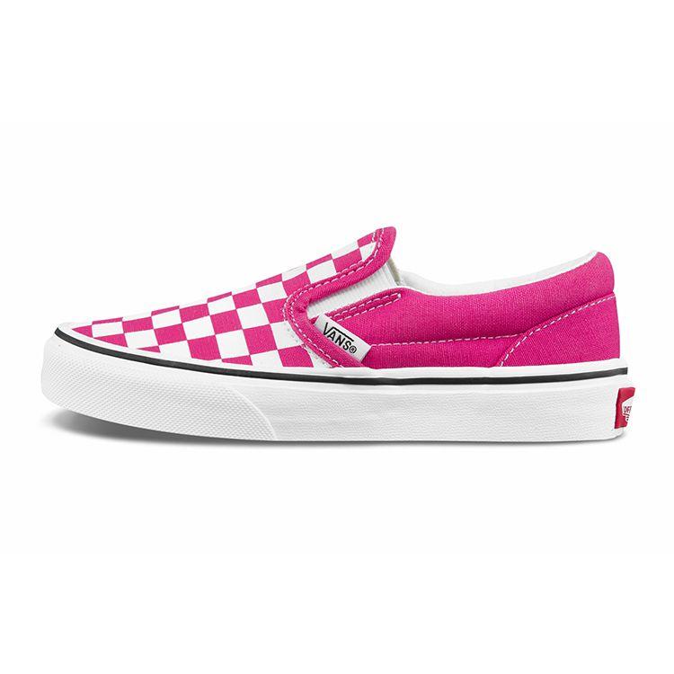 Vans Slip-On Canvas Checkerboard Low Top Kids Skate Shoes Kids Sneaker Magenta White VN0A4BUT30Z