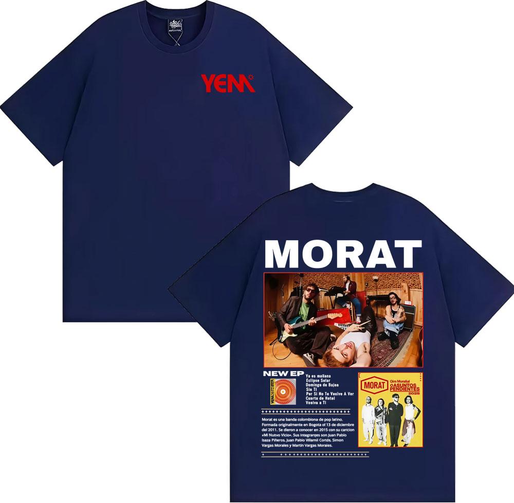 2025 Summer Rock Band Morat Asuntos Pendientes Tour Merch Tshirt Mens Fashion Hiphop Pop Music Cotton Tshirt Super Tshirt