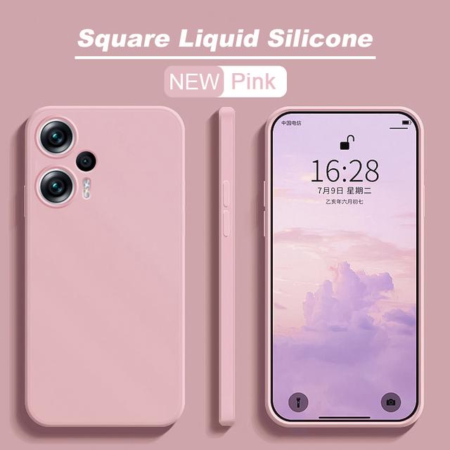 Poco F5 Pocof5 Чехол квадратный жидкий силиконовый мягкий чехол для Xiaomi Poco F5 F 5 Pocof5 F5Чехол для телефона с полной защитой Poco F5