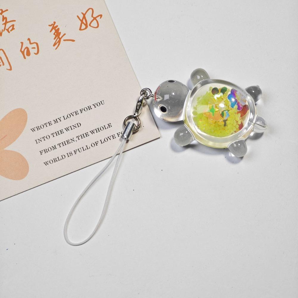 Светящийся брелок для телефона в виде черепахи, прозрачный ремешок для телефона в виде маленькой черепахи, чехол для телефона, подвесной