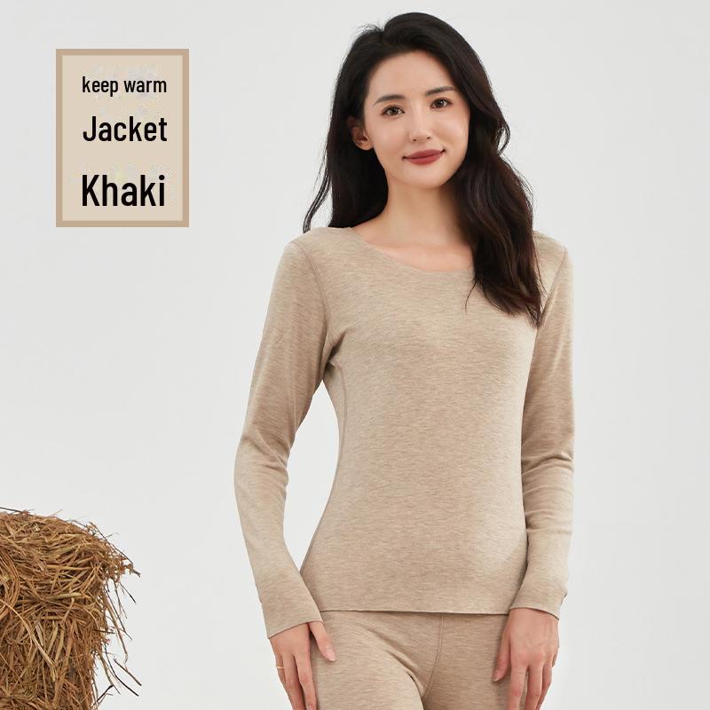 Women's Winter Velvet Silk Thermal Tops - Seamless, Thickened Cashmere for Autumn Warmth