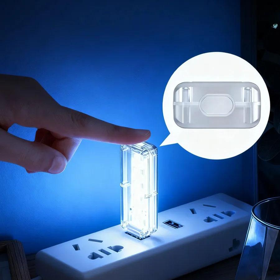 USB Сенсорный Выключатель Ночник 5 LED Мини Портативный DC 5V Для Спальни Кабинета ПК Ноутбука Мобильный Пауэрбанк Подключаемое Освещение