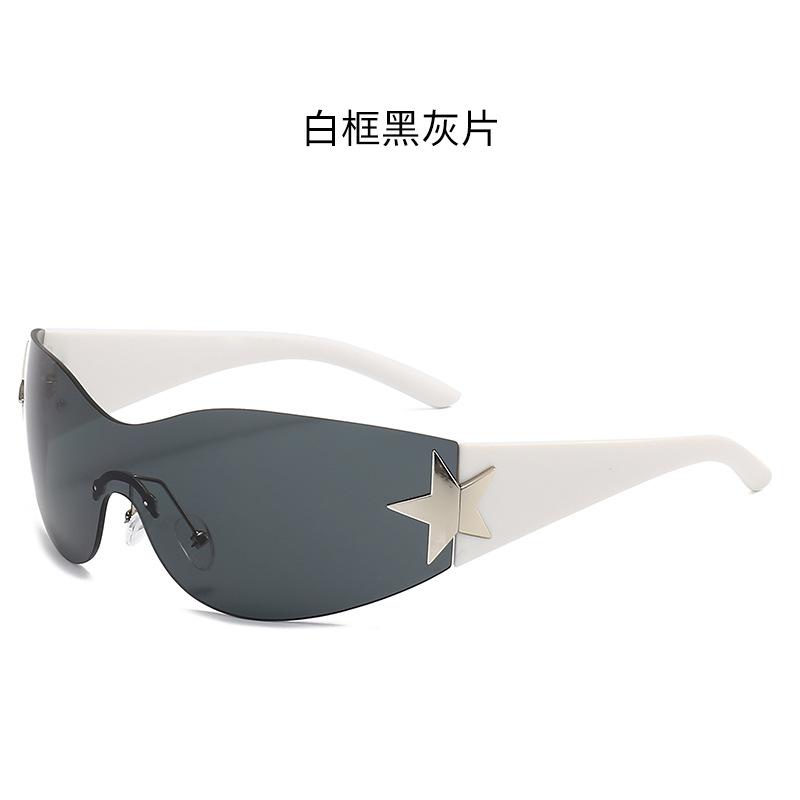 Цельные солнцезащитные очки в стиле панк, очки без оправы Y2k, большие спортивные солнцезащитные очки, оттенки 2000-х годов, очки UV400, женские очки с запахом