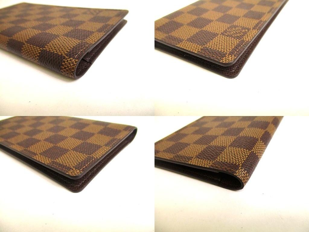 Authentic LOUIS VUITTON Damier Brown Leather Card Holder Notebook Cover #a903 Refurbished