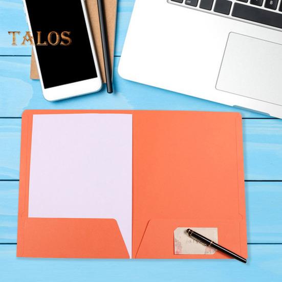 A4 Double File Folder Color-Coded Paperwork Organizer Double Pocket Business Card Slot Visual Appeal File Organizer