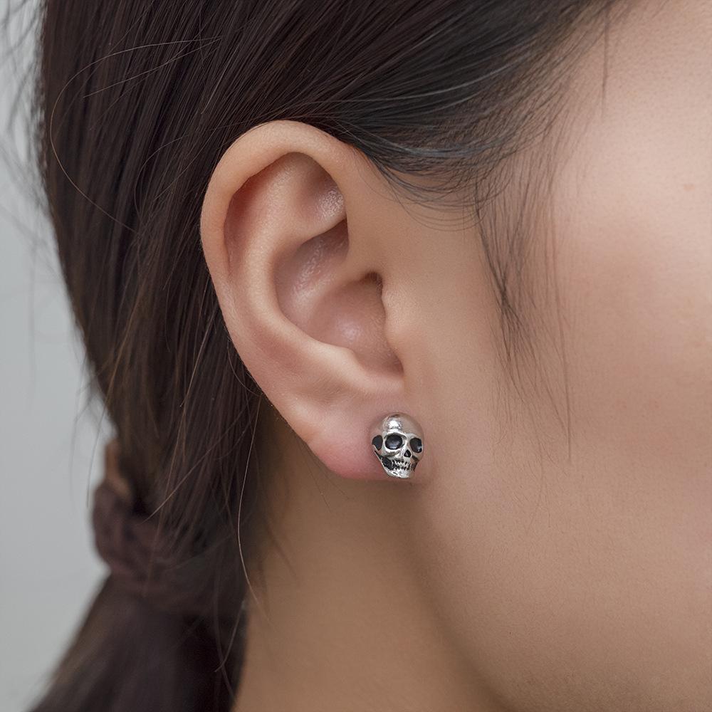 Панк Ретро Серьги Черепа из Цинкового Сплава - Темный Хэллоуин Унисекс Дизайн