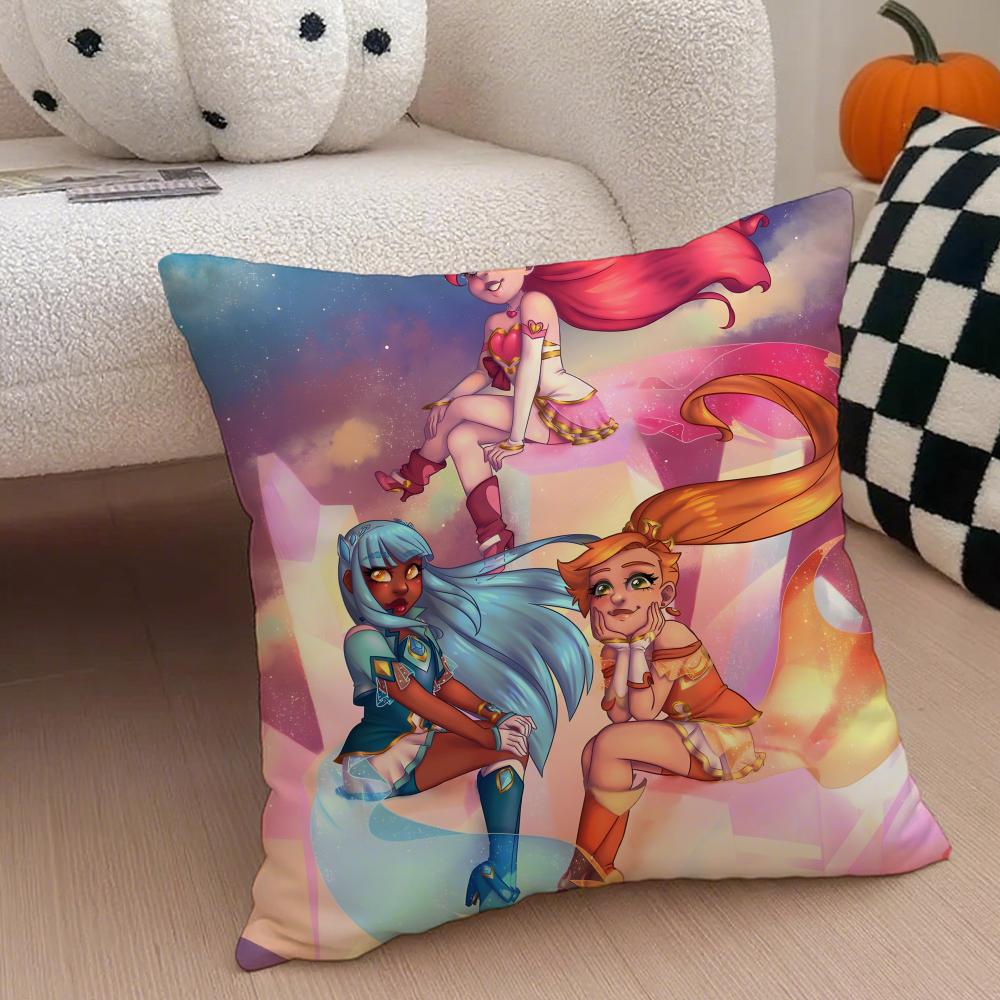Magical Musical French Anime LLoliRock Cushion Cover Throw Pillow Cover Hidden Button Durable Polyester Chair Cushion