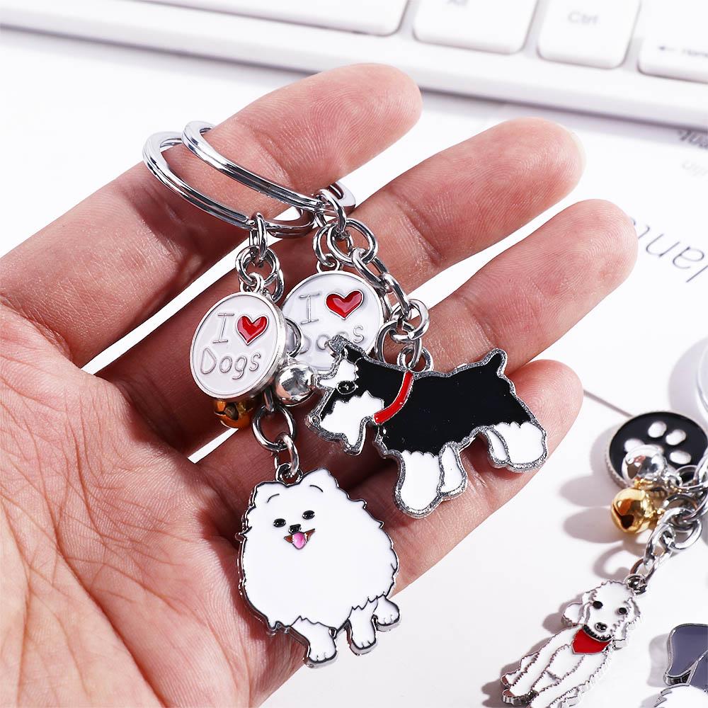 Enamel Golden Retriever Maltese Animal Bell Pet Keyring Pet Keychain Dog Keychain Dog Pendant