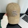 Retro Baseball Cap Women's Spring and Summer Old Big Head Circumference Washed Face Small Versatile Letter Embroidered Cap