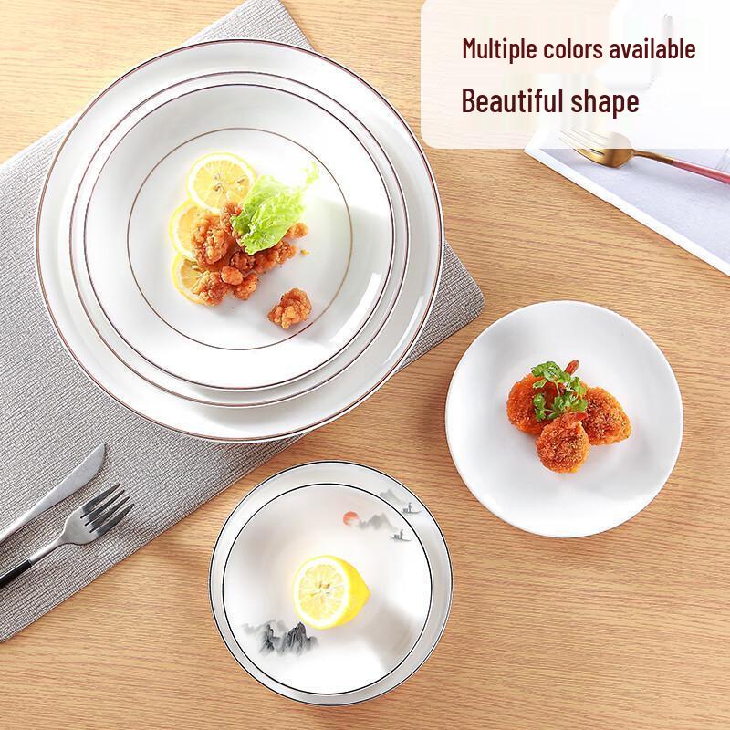 Керамическая обеденная тарелка JingJingRS в технике чернильной росписи