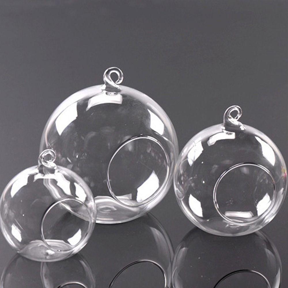 Прозрачный подвесной подсвечник-шар, стеклянный контейнер-шар для растений, подвесные стеклянные вазы, декор для дома