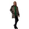 Fierte Women's Large Size Coat Lm96020 Button Closure Lining Leather Detail