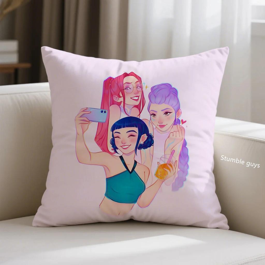 Anime Sofa Pillowcase Kpop Demon Hunters Cushion Cover Home Use