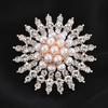 Brooch High-End Niche Silk Scarf Buckle Alloy Diamond Coat Pearl Corsage Pin Accessories
